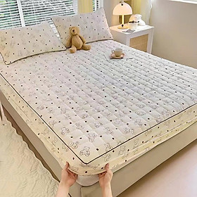 Bộ ga gối cotton đũi chần bông LIDACO siêu mềm mại nhiều mẫu lựa chọn