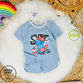 Bộ Cộc Tay Cho Bé HNN03 Đồ Bộ Thun Cotton Hàn Mềm Mịn Thoáng Mát Thấm Hút Mồ Hôi Hàng Chuẩn Loại 1 MINKY MOM
