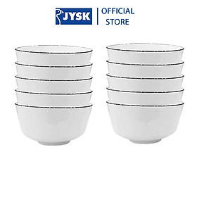 Com bo 10 Bát cơm JYSK nID sứ trắng bóng DK11x5,8cm