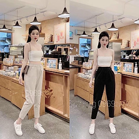 Quần baggy Dạ cạp chun hai khuy siêu hot (ảnh tự chụp)