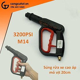 Súng rửa xe áp lực 3200psi mỏ vịt chỉnh tia ren ngoài nhỏ M14