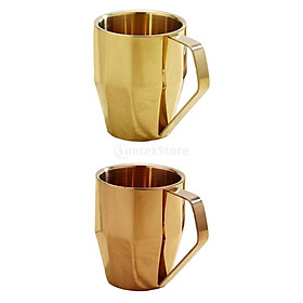 2Pcs Stainless Steel Coffee Cups Double Wall 13.1 Ounces for Milk Coffee