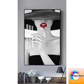 Mua Tranh tráng gương cô gái treo phòng ngủ  Spa  khách sạn bền hơn tranh Canvas