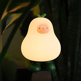 Table Lamp USB Rechargeable Adjustable Brightness Fruit Pear Shaped Kids LED Night Lamp Table Night Light Decorative