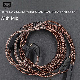 KZ ZST/AS12/ZS3/ZS6/ZST/ZSR/ZS10/AS10/ED12/ZS4/ZSA/ED16 Dedicated Cable 0.75mm 2-Pin Upgraded Cable Replace Cable Earphone Wire Use For KZ Earphone ZSN/ZSNPRO/ZS10PRO/AS16