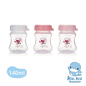 BỘ 3 BÌNH TRỮ SỮA ĐA NĂNG KUKU KU5933 ( CỔ RỘNG DUNG TÍCH 140ML )