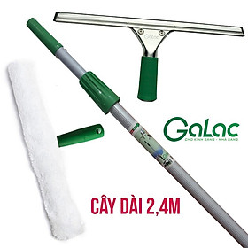 Mua Bộ dụng cụ lau kính cán dài 2 4m Galac-02 dùng làm sạch cửa kính cao dưới 4m - Hàng cao cấp  chính hãng