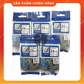 Mua  Combo 5 hộp  Nhãn In đa lớp Tz2-251 - Đen nền trắng 24mm x 8m - Hàng nhập khẩu