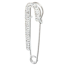 Rhinestone Brooch Pin Safety Pin Silver Crystal Wedding Jewelry