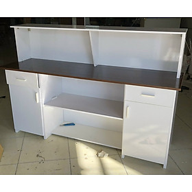 Mua Bàn lễ tân  quầy Reception  bàn tính tiền ngang Tundo 1m6 x cao 95 cm x sâu 48 cm.