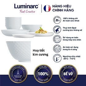 Mua Bộ Bàn Ăn Tô Chén Đĩa Thuỷ Tinh Cường Lực Luminarc Diwali Precious 12 món -LUDIPR12M