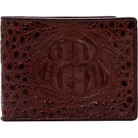Ví Nam Da Cá Sấu Gù Đầu Huy Hoàng HT2214 (12.5 x 10 cm) - Nâu Đỏ