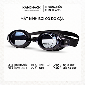 Kính bơi cận cho người lớn nam nữ có độ từ 1.5 độ đến 9.0 độ chính hãng KAMI NACHI - Mắt kính bơi cận thị chống bám hơi nước - Độ Cận 5.0 (GOG)