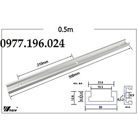 Thanh ray trượt bàn cưa 50-80-100-122cm bản rộng 3cm chất liệu nhôm đúc, chắc chắn