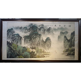 Tranh sơn thủy hữu tình ( Thủy mặc đen trắng ) TM38