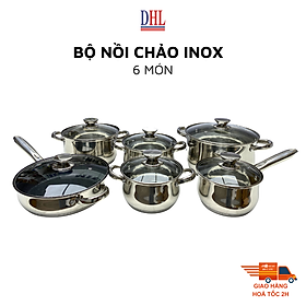 Mua Bộ nồi inox 6 món cao cấp  5 đáy liền nguyên khối Mitomo Kaisa Villa KV001 - Hàng chính hãng