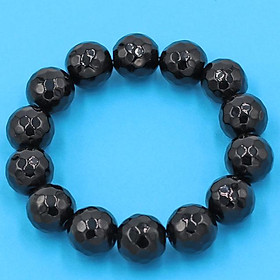 Chuỗi đeo tay - thạch anh đen cắt giác 14 ly 14 hạt - hợp mệnh Thủy, mệnh Mộc