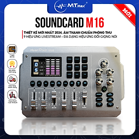 Mua SoundCard M16 - Thu Âm Livestream Tại Nhà Dễ Dàng  Bluetooth 5.0  Có Nguồn Micro 48V  9 Hiệu Ứng Âm Thanh  Thay Đổi Giọng Nói  Điều Chỉnh Bass Mid Treble  Hàng Nhập Khẩu