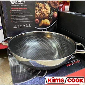 Mua Chảo sâu Noon Song inox 3 lớp đáy từ chống dính 2 mặt KIMS COOK 30cm