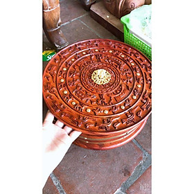 Mua Hộp Đựng Bánh Kẹo Ngày Tết Gỗ Hương Khắc Trống Đồng Cao Cấp