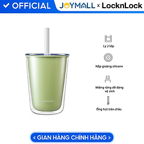 Mua Ly nhựa 2 lớp LocknLock Bubble Tea Cold Cup màu xanh lá HAP529GRN 720ml  Hàng chính hãng  kèm ống hút trân châu - JoyMall