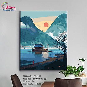 Mua Tranh sơn dầu số hóa tự tô màu Tranh cổ phong Trung Hoa PC4102 khung 2.5cm