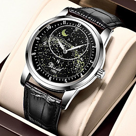 Đồng hồ cơ nam tự động DIZIZID Automatic chính hãng - Dây da cao cấp - Chống nước tốt - Thiết kế dải ngân hà dạ quang chuyển động độc đáo DZCTD99