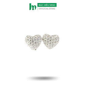 Bông Tai Khuyên Tai Bạc 925 Trái Tim Đính Đá BẠC HIỂU MINH HT359