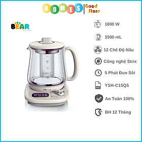 Bình Đun Nước, Pha Sữa, Pha Trà Thông Minh BEAR YSH-C15Q5,  Dung Tích 1.5L, Công Suất 1000W - Hàng Chính Hãng