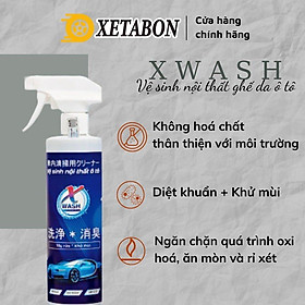 XWash - Nước tẩy rửa, làm giảm bớt mùi thiết kế bên trong xe con KHÔNG hoạt chất - Tặng khăn lông cừu