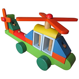 Máy bay trực thăng lắp ráp đồ chơi gỗ thông minh cho bé, máy bay lắp ráp cho bé, đồ chơi bé trai thông minh