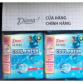 Tặng 2 miếng bên trong mỗi gói -Lốc 6 Gói Băng vệ sinh Diana Sensi Cool Fresh Siêu mỏng cánh 8 miếng - Date luôn mới