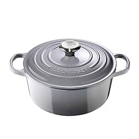 Nồi gang Le Creuset Bräter rund Evo 24cm Nebelgrau màu xám Hàng Chính Hãng