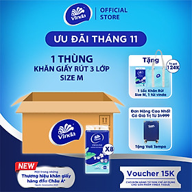 Khăn giấy rút cao cấp Vinda Deluxe 3 lớp 90 tờ size M (5 Gói)
