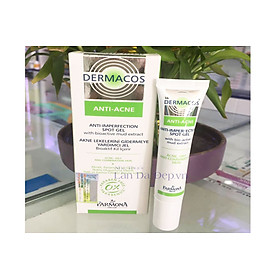 Gel chấm mụn Dermacos Anti-Acne chứa bùn hoạt tính hỗ trợ giảm thâm da tuýp 15ml