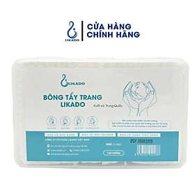 Bông tẩy trang Likado dạng hộp 150 miếng bông tự nhiên (6cm x 8cm)(1 hộp)