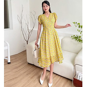 [HCM] Đầm xòe hoa nhí vol Hàn dễ thương D098 - Lady Fashion