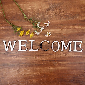 Decal chữ welcome dán cửa dán tường bóng sáng chữ cao 10 cm sang trọng