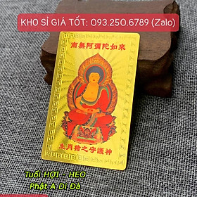 [RƯỚC LỘC]Thẻ Kim Bài Phật Bản Mệnh 12 Con Giáp - Phật bản mệnh bỏ túi ví, ốp đt, Bình An May Mắn