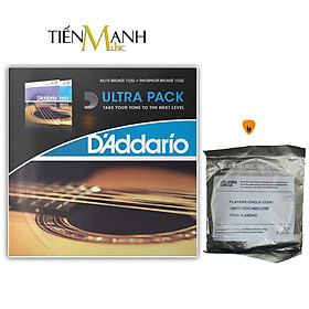  Pack 2 Bộ D'Addario EJ26, EZ910 Dây Guitar Acoustic Phosphor Bronze, 85/15 Bronze - Cỡ 11 DAddario Hàng Chính Hãng - Kèm Móng Gẩy DreamMaker