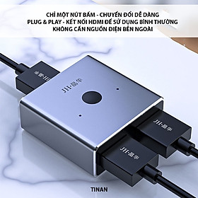 Mua SOAIY Bộ Chuyển Đổi 2 Chiều HDMI 4K  2 IN 1 OUT Và 1 IN 2 OUT  Sử Dụng Cho Máy Tính  TV  Máy Chiếu JH-Q520 - Hàng Nhập Khẩu