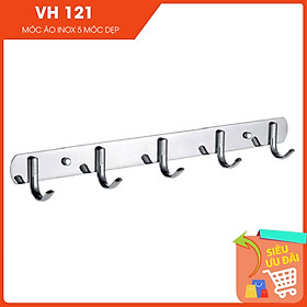 Mua Móc treo áo quần 5 móc dẹp gắn tường Inox (sáng bóng  bền đẹp) VH121