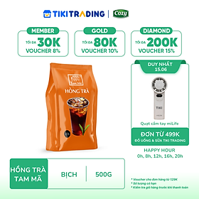 Hồng Trà Tam Mã Cozy Tiện Lợi Pha Chế Gói, Chiết Xuất Lá Trà Tươi Nguyên Chất 500G