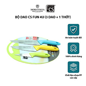 Bộ dao CS Fun 4U gồm 3 dao 1 thớt tiện dụng Moriitalia 032920