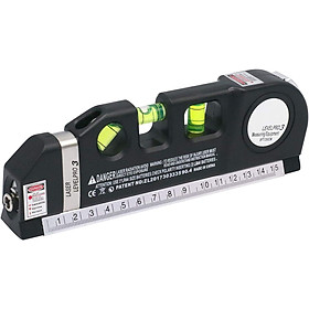 Mức độ laser, công cụ đa chức năng Ruban, mức tiêu chuẩn 2,5 m với quy tắc laser và bong bóng