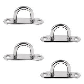 4-Piece Pack - Stainless Steel Eye Plate Cover Plate Ironing Plate Wall Hook