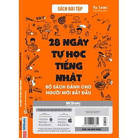 28 ngày tự học tiếng Nhật – Bộ sách dành cho người mới bắt đầu ( Sách bài tập / Ghi chú luyện viết ) hover