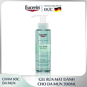 Combo làm sạch gồm Gel Rửa Mặt Cho Da Mụn Eucerin Pro Acne Cleansing Gel 200ml và Tẩy Tế Bào Chết Ngăn Ngừa Mụn Eucerin Pro Acne Scrub 100ml