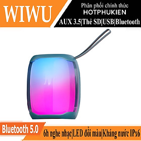 Loa di động thể thao bluetooth chống nước chuẩn IPx6 hiệu WIWU Thunder P40 MINI trang bị đèn LED đổi màu, công nghệ Bluetooth 5.0, Nghe đài radio FM, thẻ SD, có jack âm thanh AUX 3.5mm, thời gian nghe nhạc lên đến 6h - hàng nhập khẩu