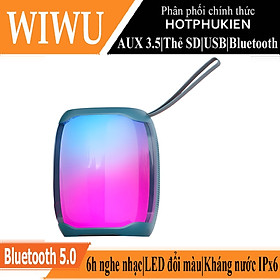 Mua Loa di động thể thao bluetooth chống nước chuẩn IPx6 hiệu WIWU Thunder P40 MINI trang bị đèn LED đổi màu  công nghệ Bluetooth 5.0  Nghe đài radio FM  thẻ SD  có jack âm thanh AUX 3.5mm  thời gian nghe nhạc lên đến 6h - hàng nhập khẩu